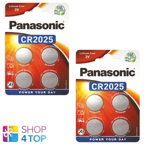 8 Baterías De Litio Panasonic Cr2025 3V Célula Botón 4Blister Exp 2032 NUEVO - Imagen 1 de 1