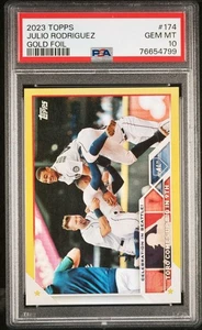 2023 Topps Julio Rodriguez 174 Gold Foil Celebration In Seattle! PSA 10 Mariners - Picture 1 of 2