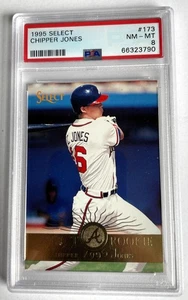 1995 Pinnacle Select Rookie CHIPPER JONES #173 PSA 8 QUASI NUOVO-MT - Foto 1 di 3
