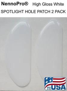 Police Vehicle Windshield Post Spotlight Hole Patch Cover Gloss White 2 pc pack - Picture 1 of 2