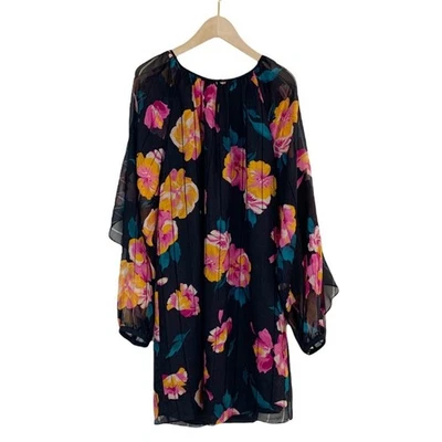 Nuevo con etiquetas Mini Vestido Joie Kriston Seda Estampado Floral Talla Mediana Negro $398 Foto 1 de 4