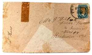 CSA #11 Civil War CONFEDERATE Cover PETERSBURG VA to WINDER HOSPITAL RICHMOND - Imagen 1 de 2