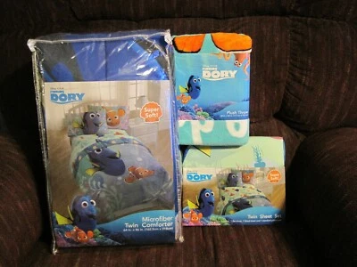 DISNEY PIXAR FIND DORY EDREDÓN DOBLE - JUEGO DE SÁBANAS DOBLES - TIRAR - NUEVO Foto 1 de 4