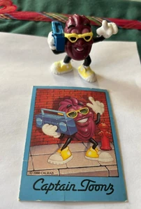 1988 Hardee's California Raisins 2" PVC Figur Captain Toonz Ghettoblaster und Karte - Bild 1 von 7