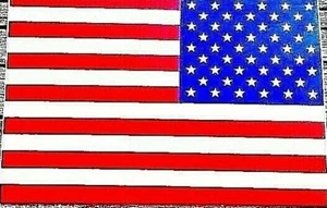 Rückseite amerikanische Flagge stark reflektierende Rückseite Vinyl Aufkleber - 3" x 4" - Bild 1 von 1