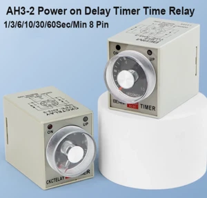 AH3-2 Power on Delay Timer Time Relay 1/3/6/10/30/60Sec/Min 8 Pin - Picture 1 of 10