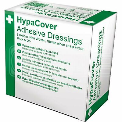 Safety First Aid HypaCover Medium Adhesive Dressings - 8.6 X 6cm - Pack Of 25 • 10.15£