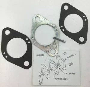 HD TILLOTSON WD WALBRO CARBURETOR PRIMER FLANGE PLATE KIT WITH GASKETS - Picture 1 of 3