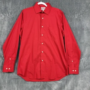 Croft & Barrow Long Sleeve Button Up Shirt Men's Medium (15-15.5 / 34-35) Red - Picture 1 of 9
