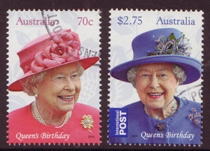 AUSTRALIA 2015 QUEENS BIRTHDAY SET OF 2 FINE USED - Picture 1 of 1