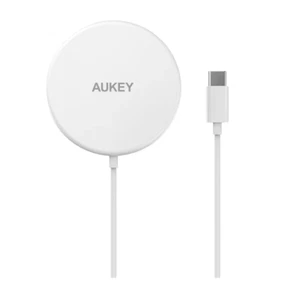 AUKEY Aircore Chargeur Magsafe sans Fil 15W Magnétique Qi Certifié Blanc - Photo 1 sur 6