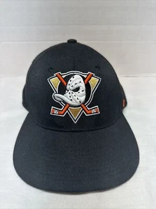 NHL Anaheim Ducks Black Orange Zephyr Hat Size 6 7/8 Clean Condition - Picture 1 of 10