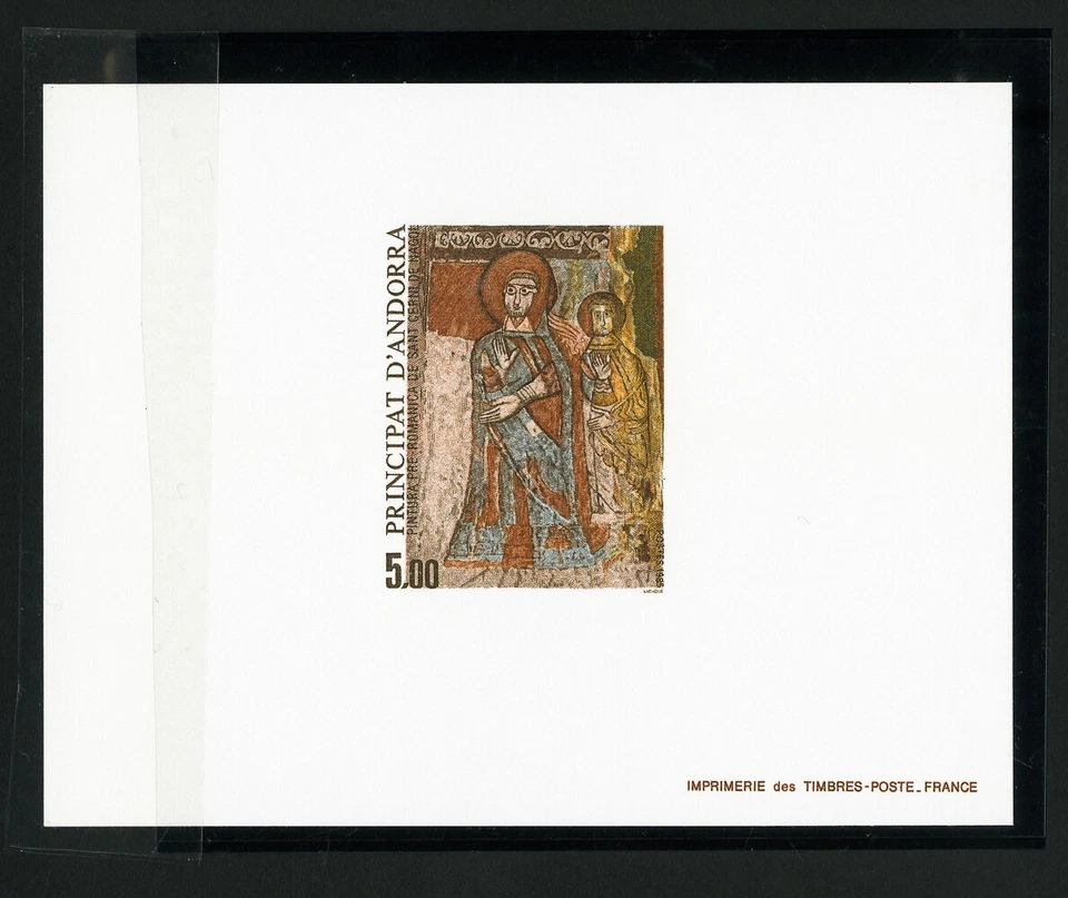Estampillas de Andorra Francesa de Lujo Imperf Grandes Troqueles Prueba En Muy Buen Estado Frescas Foto 1 de 1