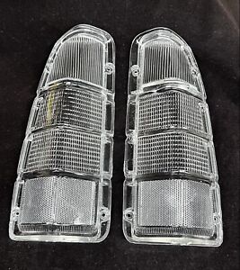 1972-1980 Dodge Truck Plymouth Wagon Clear Tail Light Lenses Pair RARE NEW