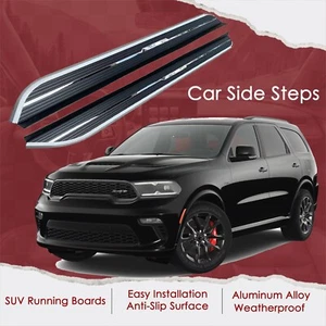 2PCs Side Steps Running Boards Fits for Dodge Durango 2018-2024 Side Nerf Bars - Picture 1 of 7