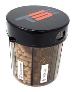 Monster Supplement Medikamente Pille Organizer Spender, 7 Fächer mit Etiketten - Bild 1 von 6