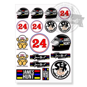 James Hunt F1 Formula One A4 Printed Vinyl Decal Sticker High Quality Kit - Picture 1 of 4