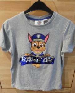 T-Shirt PAW PATROL nickelodeon Gr. 134 - Kurzarm - hellgrau mit Motiv - Bild 1 von 1