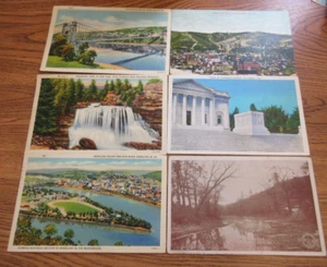 Vintage POST CARDS West Virginia / Waterfalls / Tomb of Soldier / Bridge + - Picture 1 of 6