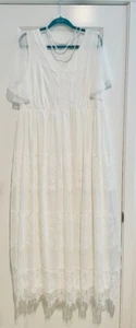 NEW Boho White Lace A-line Wedding Summer Dress Plus Size 2XL (like Torrid) - Picture 1 of 3