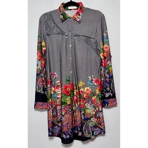 Vtg Zara Cottagecore Shirt Dress Size M ? Maximalist Cottagecore Old Money - Picture 1 of 7