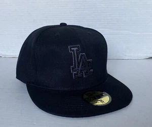 New Era 59Fifty LA Dodgers schwarz/graphit eng anliegende Mütze Kappe Größe 8 MLB - Bild 1 von 11