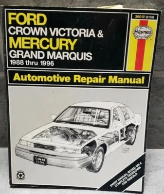 Manual de reparación Haynes Ford Crown P71 P72 Victoria Mercury Grand Marquis 1988-1996 Foto 1 de 4
