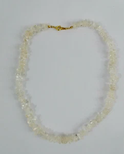 Damen klar und halbtklar poliert Kristall Chip Perlen Halsband Halskette - Bild 1 von 10