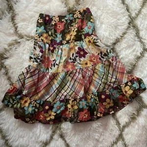Girls Gymboree Brown Floral Lined Long Skirt Elastic Waist Size 6 - Picture 1 of 4