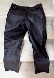 "GENUINE LEATHER" Herren Lederhose Bikerhose Motorrad / XXL Gr. 48 schwarz Top - Bild 1 von 3