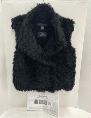 Marc by Marc Jacobs. Chaleco de piel de conejo teñido negro con cuello otoño invierno DEFECTOS CERTIFICADO DE AUTENTICIDAD Foto 1 de 4