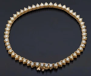 14K Yellow  Gold 6cttw Diamonds SI1 Tennis Bracelet  12.2grams Size 8 - Picture 1 of 4