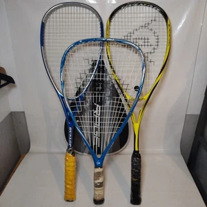 Dunlop Squash Racquet Racket Bundle Evo Titanium Black storm Surge Rage 15 Grip - Picture 1 of 24