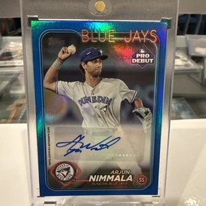 2024 Topps Pro Debut Arjun Nimmala Blue Foil Auto /150 🔥 Toronto Blue Jays - Picture 1 of 4