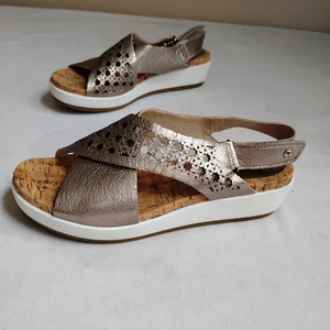 Pikolinos Sandals 39 Mykono Leather Cushioned Comfort Metallic Beach Casual - Picture 1 of 15