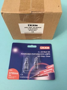 Pack de 10 x 2 bombillas Lyvia 28W G9 halógenas transparentes xenón alto rendimiento - Imagen 1 de 4