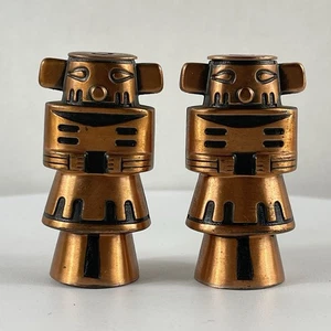 Muñeca Navajo Kachina vintage años 50 cobre macizo salero y pimentero agitador - Imagen 1 de 8