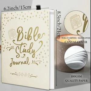 Bible Study Journal Pink Gold Baptism, Christian Gift - Picture 1 of 3