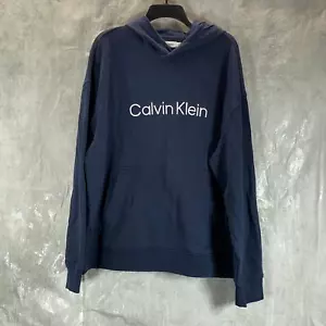 Sudadera con Capucha CALVIN KLEIN Para Hombre Zafiro Oscuro Calce Relajado Clásica Bordada Logo Talla Pequeña - Imagen 1 de 11