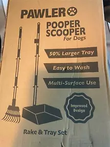 PAWLER Pooper Scooper for Dogs 50% Larger Tray Easy to wash Rake & Tray Set - Picture 1 of 4