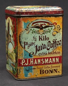 Alte Sehr Selten Blechdose Java Caffee Bonn Hansmann Grotesk Zwerg Drache Dwarf - Bild 1 von 22