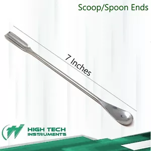 Stainless Steel Lab Spatula Micro Sampling 7" Scoop Spoon Double Ended Mixing - Picture 1 of 3