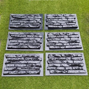 Set 6 pcs ABS Plastic Molds for Concrete Plaster wall stone tiles CONCRETE MOULD - Picture 1 of 11