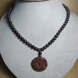 Jasper Pendant with Fresh water Pearls Necklace ( N 3 ) - Picture 1 of 3