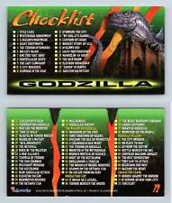 Checklist #72 Godzilla 1998 Inkworks Supervue Trading Card