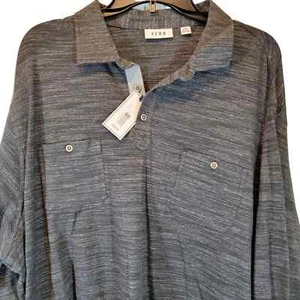 ROWM Shirt XXL grau Pullover Langarm Polo meliert Baumwolle Stretch - Bild 1 von 8