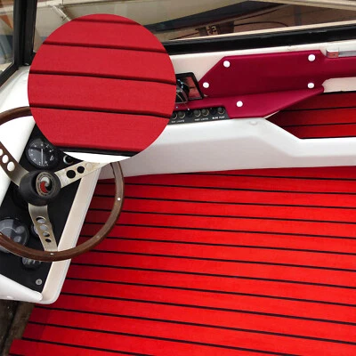 Red EVA Foam Boat Marine Yacht Flooring Mat Faux Teak Non-Slip Decking Sheet Pad - Изображение 1 из 4