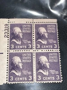 Vintage Rare 1932 Violet Thomas Jefferson 3 Cent US Postage Stamp Mint 1801-1809 - Picture 1 of 6