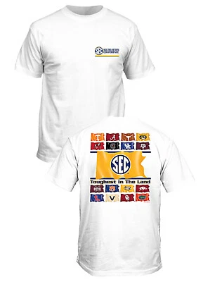 NEW WORLD GRAPHICS SEC Men’s Conference Flag White Short Sleeve T Shirt