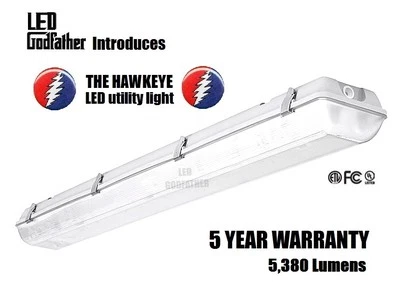 PRIMELIGHTS Workshop Light Fixture LED Garage Basement Utility Room Shop 5,720 Lumens 4 Foot